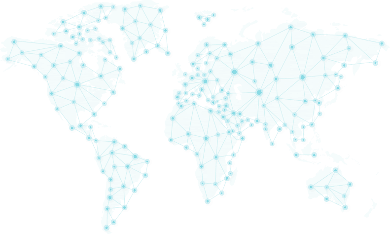Global network map with connection points shown.